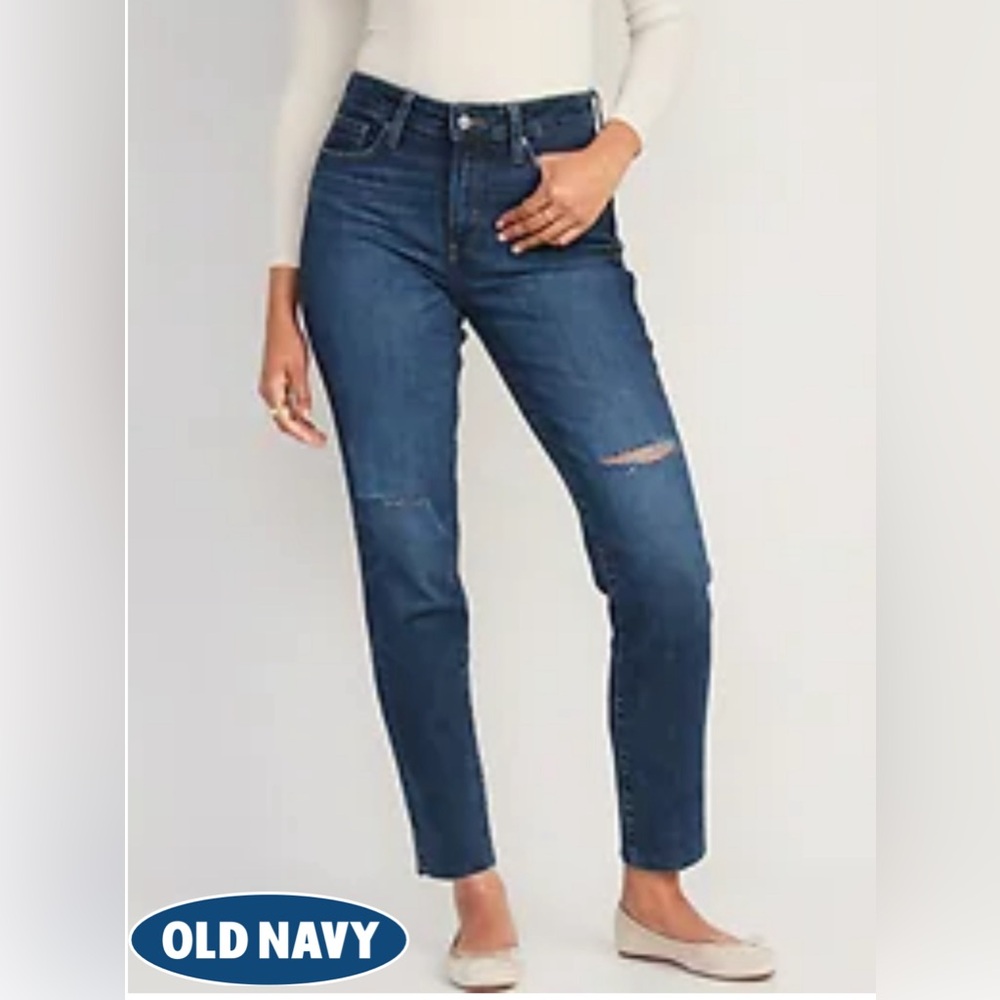 High-Waisted O.G. Straight Ripped Cut-Off Jeans for Women
